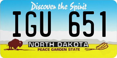 ND license plate IGU651