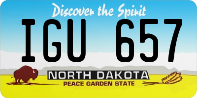 ND license plate IGU657