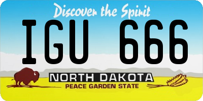 ND license plate IGU666