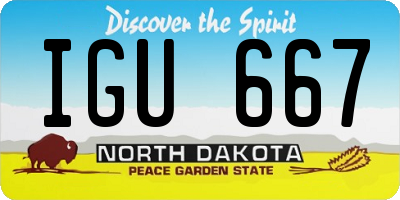 ND license plate IGU667