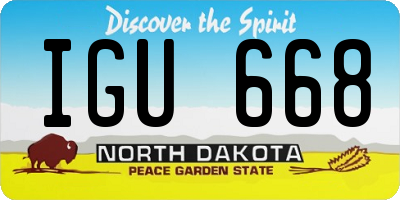 ND license plate IGU668