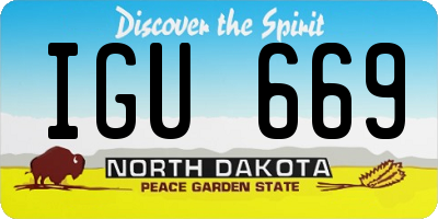 ND license plate IGU669