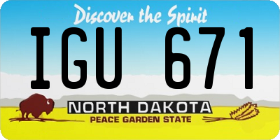 ND license plate IGU671