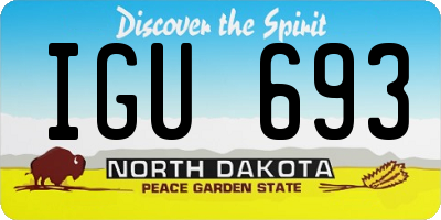 ND license plate IGU693