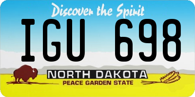 ND license plate IGU698