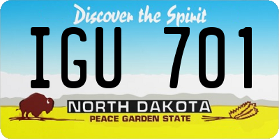 ND license plate IGU701