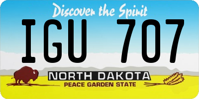 ND license plate IGU707