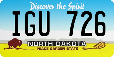 ND license plate IGU726