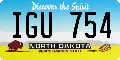 ND license plate IGU754