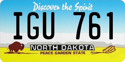 ND license plate IGU761