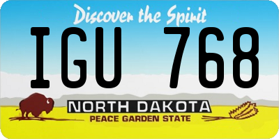 ND license plate IGU768