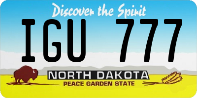 ND license plate IGU777