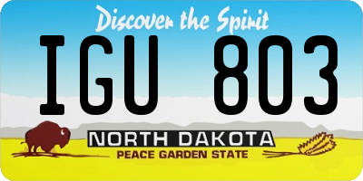 ND license plate IGU803