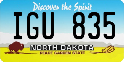 ND license plate IGU835