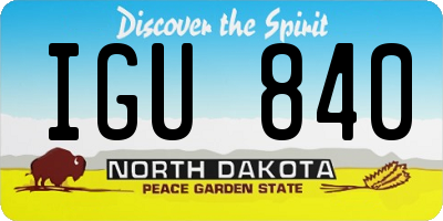 ND license plate IGU840