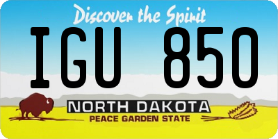 ND license plate IGU850