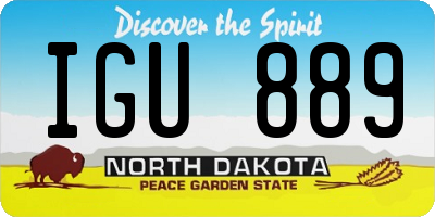 ND license plate IGU889