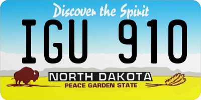 ND license plate IGU910