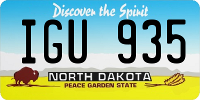 ND license plate IGU935
