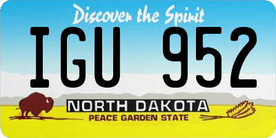 ND license plate IGU952