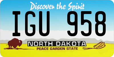 ND license plate IGU958