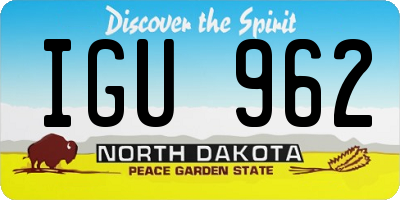 ND license plate IGU962