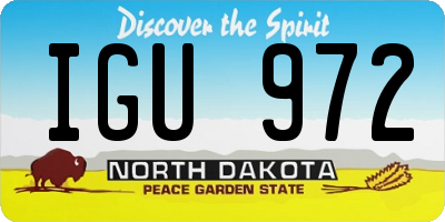 ND license plate IGU972