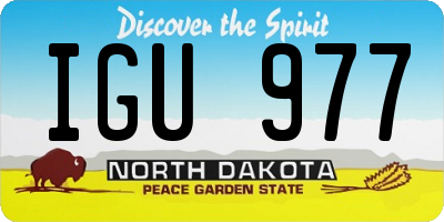 ND license plate IGU977
