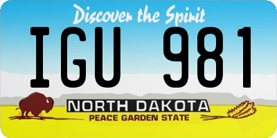 ND license plate IGU981