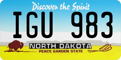 ND license plate IGU983