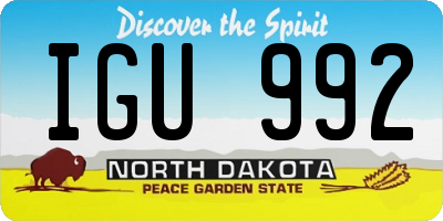 ND license plate IGU992