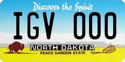 ND license plate IGV000