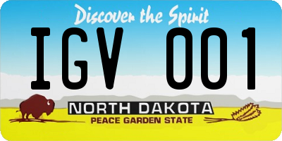 ND license plate IGV001