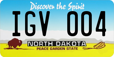ND license plate IGV004