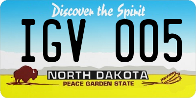 ND license plate IGV005