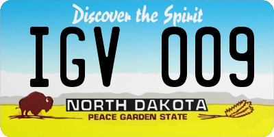 ND license plate IGV009