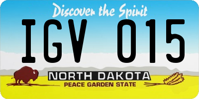 ND license plate IGV015