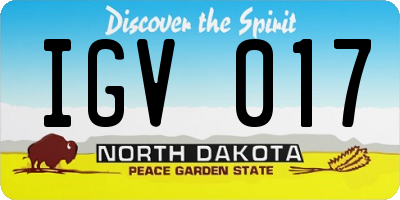 ND license plate IGV017