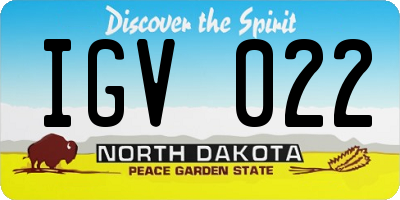 ND license plate IGV022