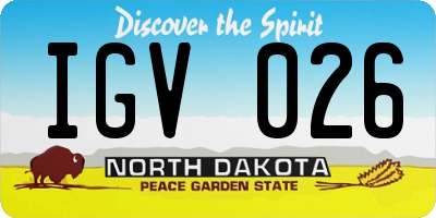 ND license plate IGV026