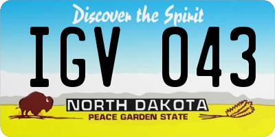 ND license plate IGV043