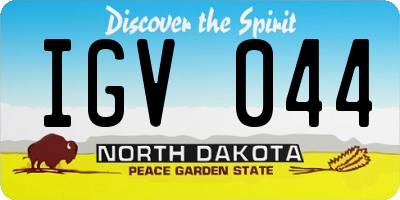 ND license plate IGV044