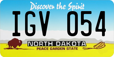 ND license plate IGV054