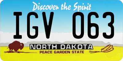 ND license plate IGV063