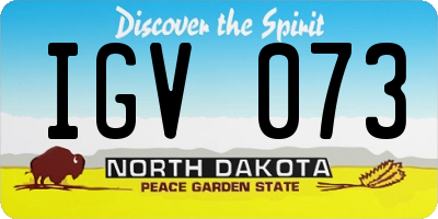 ND license plate IGV073