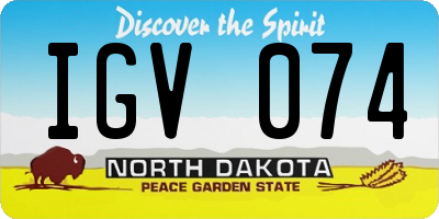 ND license plate IGV074
