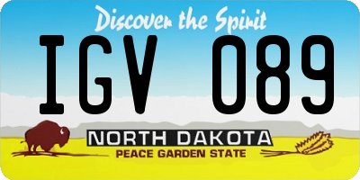 ND license plate IGV089