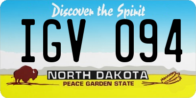 ND license plate IGV094