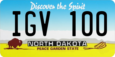 ND license plate IGV100