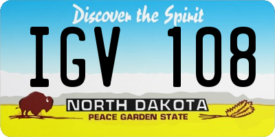 ND license plate IGV108